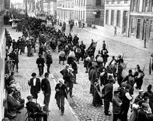 Ein belgisches Regiment zieht sich nach Antwerpen zurück, Erster Weltkrieg, 1914