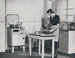Eine britische Küche mit einem Schrank-Gasherd, 1942