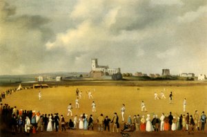 Ein Cricket-Match in der Christchurch Priory, Hampshire, 1850, 1947 von Unbekannt