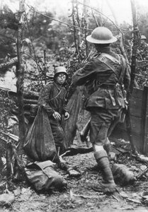 Ein deutscher Soldat ergibt sich, Aisne, Frankreich, Erster Weltkrieg, 18. Juli 1918