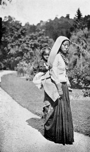 Eine nepalesische Frau mit ihrem Kind, ca. 1910