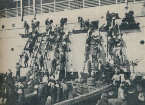 Eine neuartige Methode der Kohlenverladung im Hafen von Yokohama, 1936