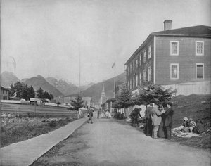 Eine Straße in Sitka, Alaska, um 1897