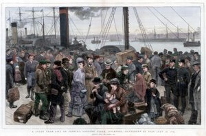 Eine Studie aus dem Leben auf der Princes Landing Stage, Liverpool - Zerstört durch Feuer am 28. Juli 1874