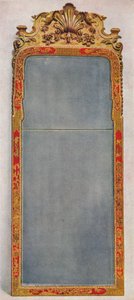 Ein sehr seltener Pier-Glas von ca. 1720 in einem Rahmen mit rotem Lack, ca. 1720 von Unbekannt