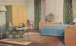 Ein Schlafzimmer entworfen von Miss P. E. Humphries, 1936 von Unbekannt