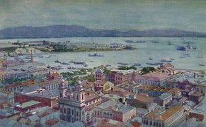 Ein Stück Rio mit der Ilha das Cobras und der Ilha Fiscal, 1914