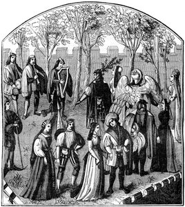 Ein Tanz in einem Garten, 13.-15. Jahrhundert, 1882-1884 von Unbekannt