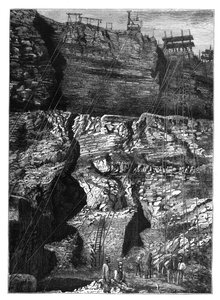 Eine Diamantenmine in Kimberley, Griqualand West, Nordkap, Südafrika, um 1890 von Unbekannt