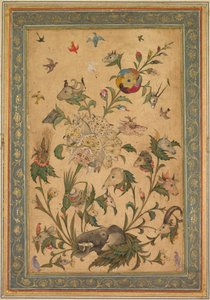 Eine florale Fantasie von Tieren und Vögeln Waq-waq, frühe 1600er Jahre