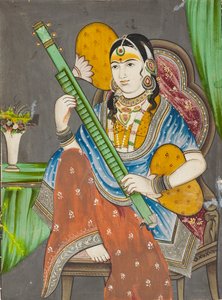 Eine Dame spielt eine Vina, 19. Jahrhundert von Unbekannt