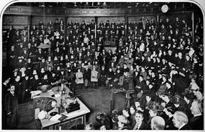 Ein Vortrag an der Royal Institution, London, ca. 1903