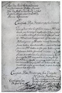 Ein Brief der Niederländischen Ostindien-Kompanie an Willem Adriaan van der Stel, 18. Jahrhundert, 1931