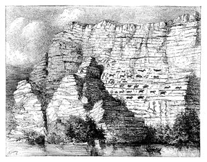 Eine Felsinschrift am Ufer des Jenissei-Flusses, 1895