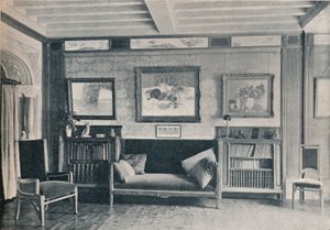 Ein Zimmer in der Pariser Residenz von Monsieur G. Roucher, mit Möbeln von Maurice Dufrene, ca. 1909