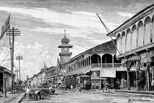 Eine Straße in Guayaquil, Ecuador, 1895