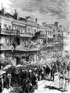 Eine Straße in New Orleans am Wahltag, 1860 ca. 1880
