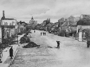 Eine Straße in Ortelsburg, Ostpreußen, Erster Weltkrieg, August 1915