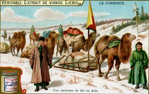 Eine Teekarawane in Asien, um 1900 von Unbekannt
