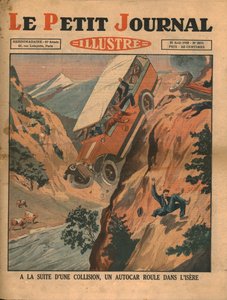 Ein Fahrzeug stürzt nach einem Unfall in den Fluss Isère, 1930 von Unbekannt