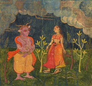 Abhisarika Nayika, Folio aus einem Rasikpriya