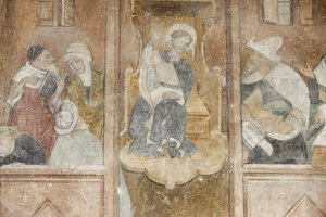 Abteikirche Abondance, Fresko: Jesus mit den Rabbinern, Abondance, Frankreich von Unbekannt