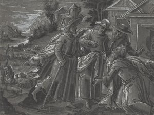 Abraham bewirtet die Engel [verso] von Unbekannt