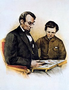 Abraham Lincoln und sein Sohn Tad, 9. Februar 1864 von Unbekannt