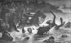 Unfall bei den Zehnten Husaren, ca. 1880