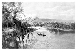 Adelaide, vom Fluss Torrens, 1886