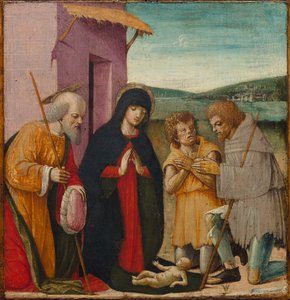 Anbetung der Hirten, ca. 1480-1500 von Unbekannt