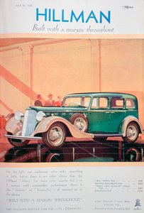 Werbung für Hillman-Autos, 1935