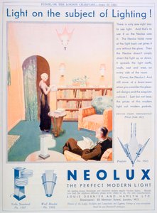 Werbung für Neolux-Leuchten, 1931