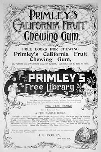 Werbung für Primleys California Fruit Kaugummi, 1894