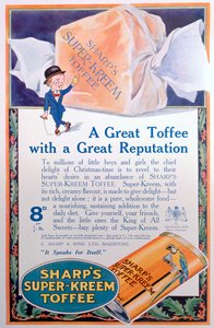 Werbung für Sharps Super-Kreem Toffee, 1922 von Unbekannt