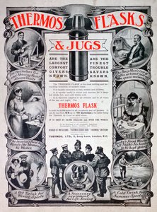 Werbung für Thermosflaschen und -krüge, 1910