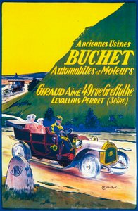 Werbung für Buchet-Autos, ca. 1910er Jahre