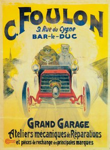 Werbung für C Foulons Garage, Bar-le-Duc, Frankreich, um 1900 von Unbekannt