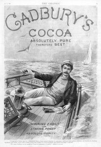 Werbung für Cadburys Kakao, 1890