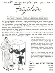 Werbung für Frigidaire-Kühlschränke, 1936 von Unbekannt