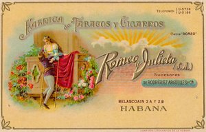 Werbung für Romeo y Julieta Zigarren, um 1900