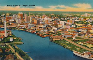 Luftaufnahme von Tampa, Florida, ca. 1940er Jahre