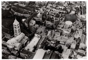Luftaufnahme der Grabeskirche, Jerusalem, Palästina, aus einem Zeppelin, 1931-1933