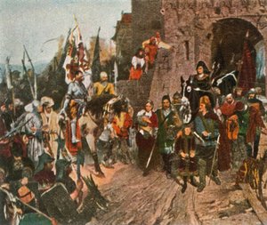 Agnes von Rosenberg übergibt die Burg ihres Vaters an die Hussiten, 1426, 1936