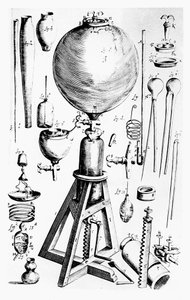 Luftpumpe gebaut für Robert Boyle von Robert Hooke