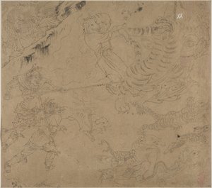 Album mit daoistischen und buddhistischen Themen: Suche den Berg: Blatt 44 von Unbekannt