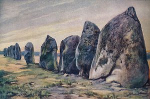 Ausrichtungen bei Carnac, Bretagne, Frankreich, ca. 1920