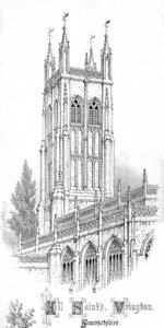 Allerheiligenkirche, Wrington, Somerset, um 1850er Jahre von Unbekannt
