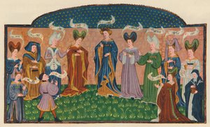 Allegorische Figuren in Hofkleidung