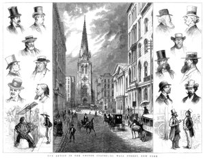 Amerikanische Geschäftsleute und Wall Street, New York, USA, 1877 von Unbekannt